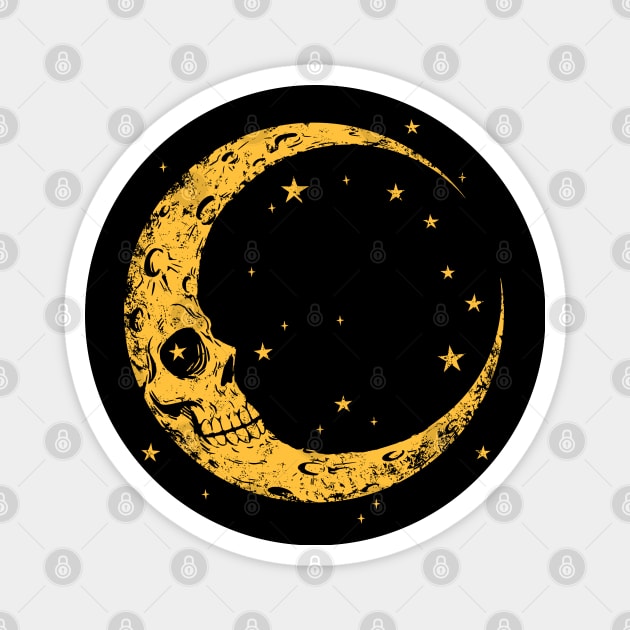 Spooky Skull Moon Magnet by Marianne Martin